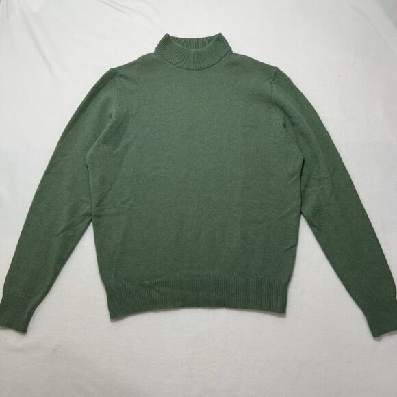 Romanes & Paterson Women's 38 Green Mockneck Lambswool Angora Blend Sweater - Picture 1 of 12